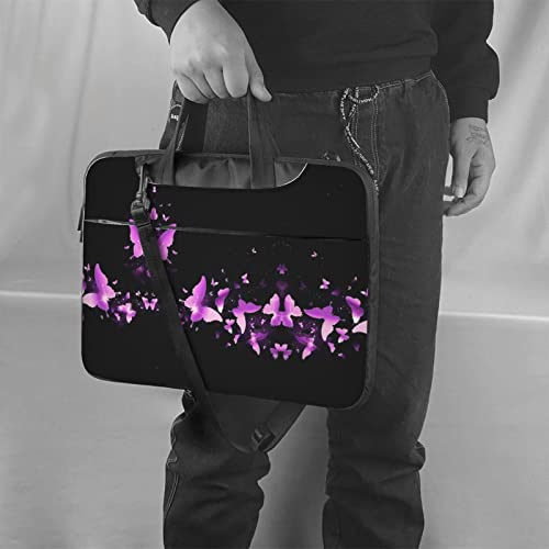 Sacoche bandoulière ordinateur portable violette au motif caniche poétique