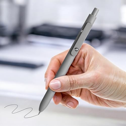 Image of 5pcs Fine Point Black Ink Pens, Gel Roller Ball Smooth Writing, 0.5mm Quick Dry Retractable Tip for Office, School, Journaling, Diary, Valentine Gift for Men Women Nurse, College Essential Ballpoint
