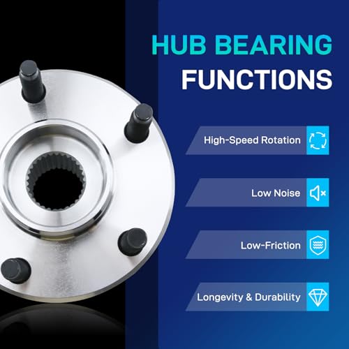 Image of Front Wheel Hub Bearing Assembly Compatible with 2004-2012 Chevy Malibu, 2008-2010 Cobalt HHR, 2005-2010 Pontiac G6, 2007-2009 Saturn Aura Wheel Bearing and Hub Assembly 2006 2011 5 Lugs w /ABS 513214