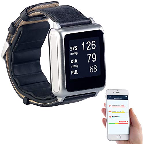 Newgen Medicals Medizinische Smartwatch: Medizinische Blutdruck-Armbanduhr mit Pumpe, E-Ink, Bluetooth & App (Medizinische Uhren, Blutdruck Uhr für Senioren, Gesundheitsuhr mit Blutdruckmessung)