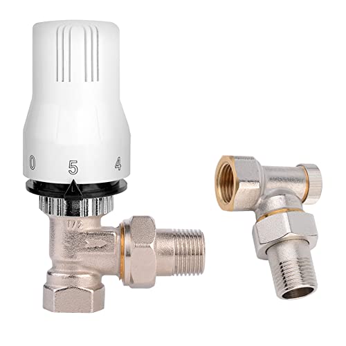 S SIENOC Thermostatventil Thermostatkopf Heizkörper Anschluß Set Verschraubung Passen (1/2' Thermostatset Eck+ RLV)