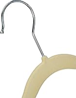 Vista 4 de Yaxa Basics Perchas antideslizantes de terciopelo para niños, 11.6 pulgadas (para ropa de bebé), paquete de 30 unidades, color beige