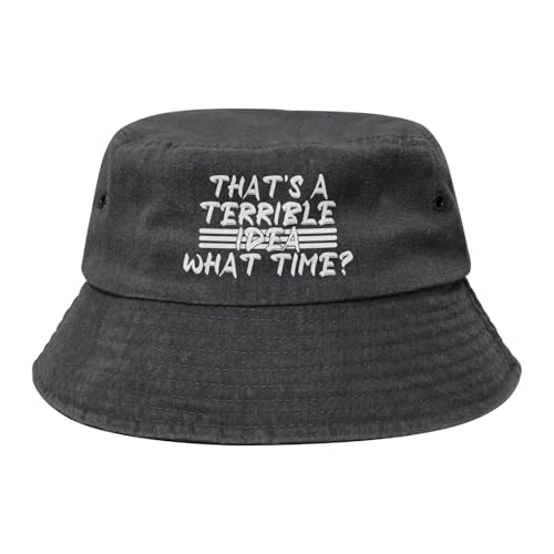 Qauirfe That's A Terrible Idea What Time Fashion Cowboy Denim Fisherman Hat Outdoor Fishing Cap Sun