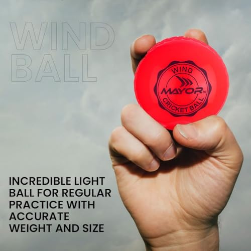 Image of Mayor Cricket Wind Ball for Indoor & Outdoor Street Cricket Rubber Ball (Pack of 3) (Multicolour)