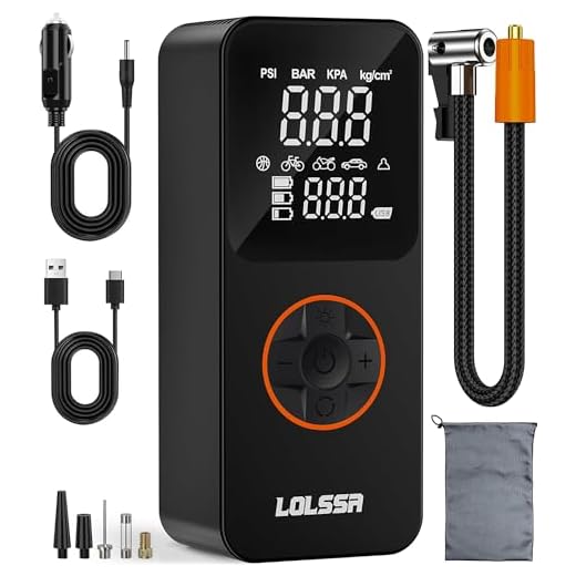 Tire Inflator Portable Air Compressor-Air Pump 20000mAh & 150PSI Cordless Electric for Car, Motorcycle, Bike, Ball, with Tire Gauge Pressure, Dual-Use Type (Black)