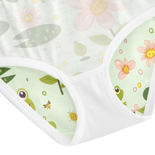 Kids Underwear Girls, Cute Frog Green Toddler Girl Panties, Cotton Underwear for Girls, 2T–8 Years4