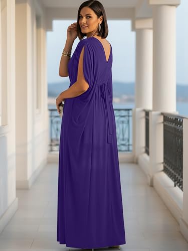 Image of KOH KOH Womens Long V-Neck Grecian Goddess Wedding Guest Maxi Dress Gown