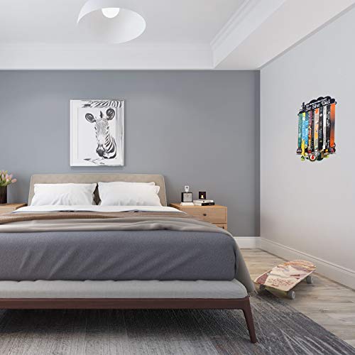 GLOBLELAND Roestvrij stalen medaille houder display hanger rek ze geloofde dat ze kon dus ze deed medaille display rack award wanddecoratie, zwart, 124 x 356 mm - Image 8