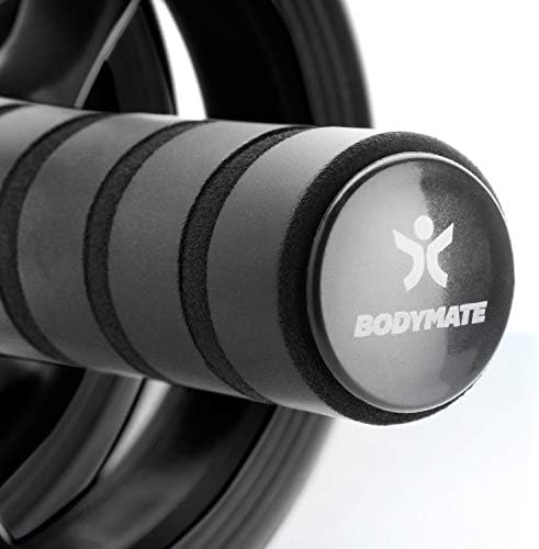 BODYMATE Classic AB Roller, abdominal trainer to strengthen the core muscles, home fitness device, including knee pad, 28 x 16 cm (L x Ø)