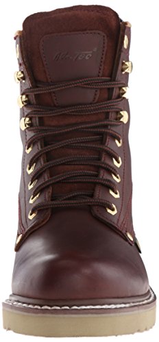 Ad Tec Men's 8In Laceup Plain Soft Toe Full Grain Leather Farm Boots, Redwood - Non Slip, Mud Free Rubber Outsole #TOP1