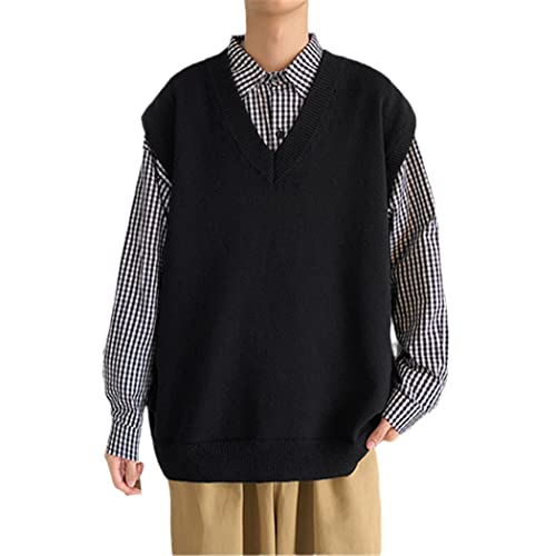 Chaleco de punto sin mangas estilo preppy ideal para capas de oficina y looks de fin de semana