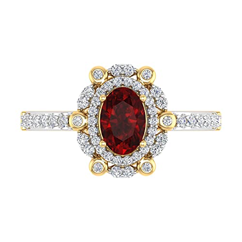 FINEROCK Oval Ruby and Diamond Engagement Ring