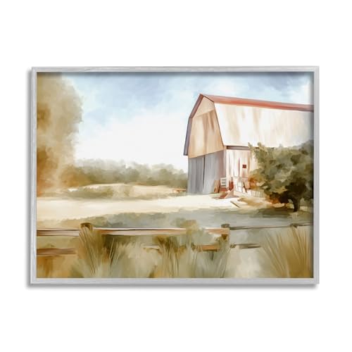 Image of Stupell Industries Barn in Rural Farmland Framed Giclee Art by Amy Hall