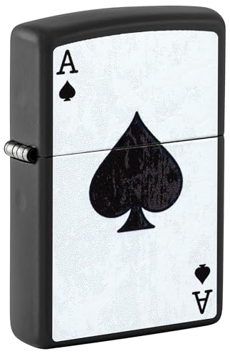 Encendedor Zippo Ace of Spades Black Matte miniatura 1
