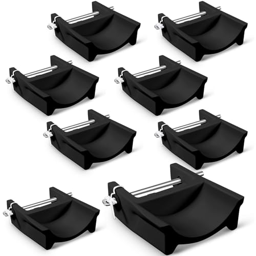 Abbylike 4 Pairs (8 Pieces) Jump Cups Plastic Horse Jump Cups with Pin Fits Standards Uprights Lightweight Durable for Hobby Horse Jumper Equestrian Activities (Black)
