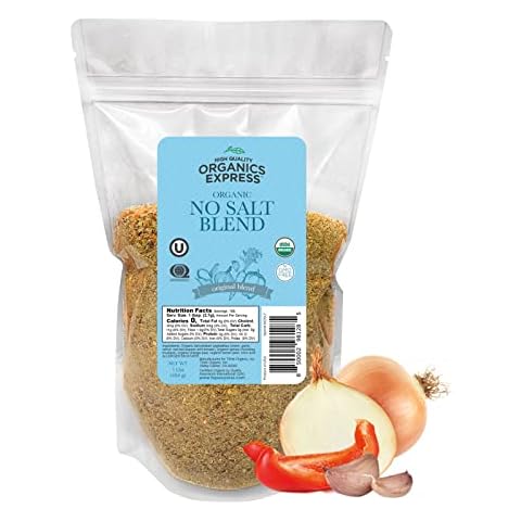 No Salt All Purpose Organic Seasoning, 100% Sodium Free, No MSG, For Vegetables, Chicken, Fish, Salads, Eggs, Rice, Pasta - Non GMO, Kosher, Great Value 1 Lb Cover