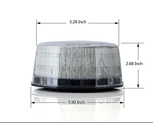 LE-JX Amber Led Beacon Strobe Light Rotating Truck Vehicle Car Roof Top Hazard Warning Flash Emergency Led Strobe Light 7 Flash Patterns 240 Leds 12 Volt with Magnetic Mount and Cigar Lighter Plug - Thumbnail 6