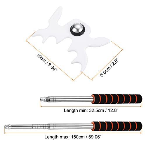 PATIKIL Retractable Billiards Cue Stick Bridge, EVA Handle Pool Cue Accessory with Removable Plastic Bridge Head for Pool Table Competition, White - Image 2