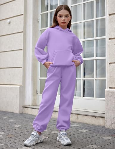 Image of Arshinet Girls 2 Piece Outfits Hoodie Sweatsuit Sets Oversized Sweatshirt and Baggy Fall Fashion Sweatpant with Pockets