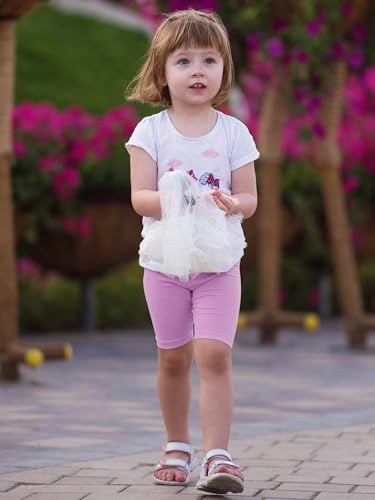 Resinta Pacote com 6 shorts de bicicleta para meninas, shorts infantis para meninas, shorts de dança