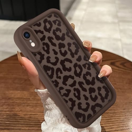 Coque iPhone XR motif guépard marron pour femmes et filles