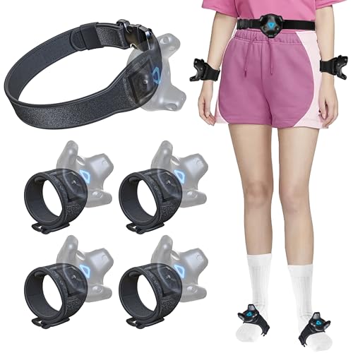 Skywin Vive Tracker Straps for HTC Vive, 3.0, 2.0, and Ultimate Trackers (1 Waist Belt, 2 Feet, 2