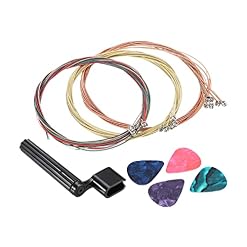 sourcing map Multicolore Acoustique Guitare Cordes, 2,79 pieds Cuivre Léger Tension pour 6 Cordes Guitare avec Piques et… - Les Beatles, Paul McCartney, John Lennon, RIngo Starr, George Harrison