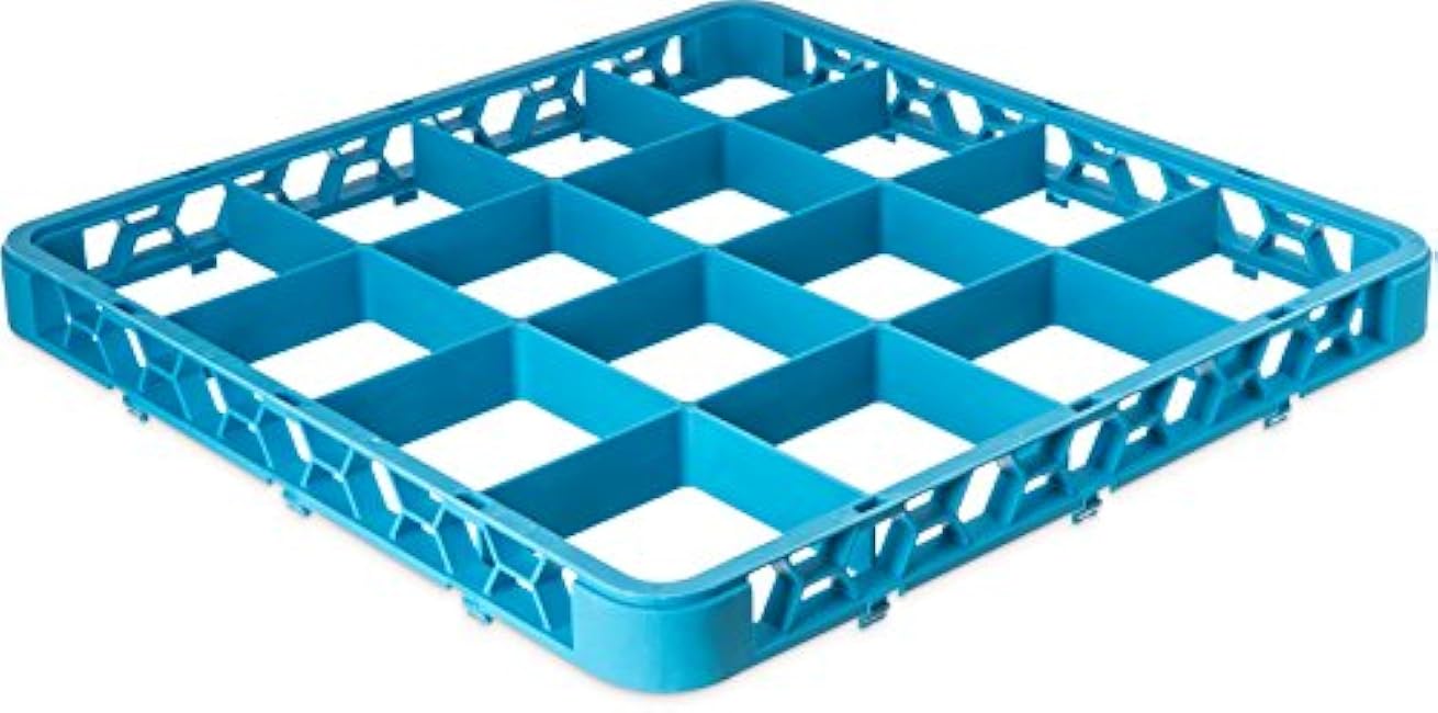 Carlisle FoodService Products RE1614 OptiClean 16 Compartment Divided Glass Rack Extender, 1.78, Blue
