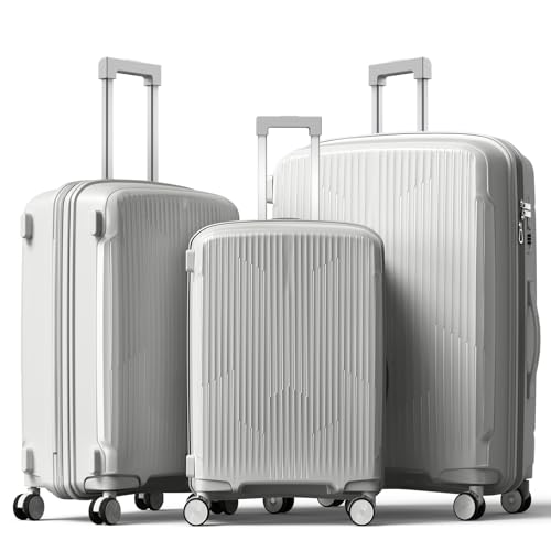 Image of Nazhura Luggage Set, 3-Piece Hardside Suitcase Set, 20-inch Carry On, 24-inch, 28-inch Luggage