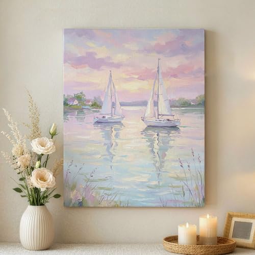 Toile murale bateaux à voile 40x50 cm décoration nautique pour salon
