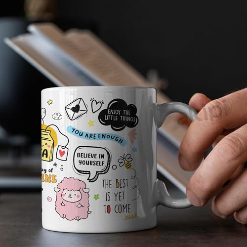 Image of Daily Affirmation & Motivation Mug Ceramic White Coffee Mug Collection, Gift for Positivity & Encouragement, 330ml, Microwave Safe, Set of 1 (Positivi-Tea)