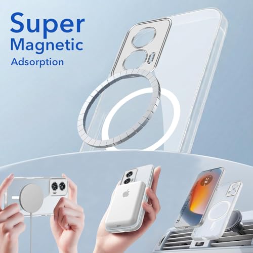 Image of Jkobi Lifetime Anti-Yellow MagSafe Compatible Clear Back Cover Case for Motorola Moto Edge 50 Fusion (Sleek Hard Crystal | Shockproof and Camera Protection)