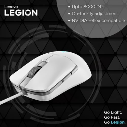 Image of Lenovo Legion M300 RGB USB Gaming Mouse - Ergonomic, ambidextrous, 8 Button, up to 8000 DPI, 1000Hz Polling Rate, 16.8M RGB Customizable Through Legion Accessory Central