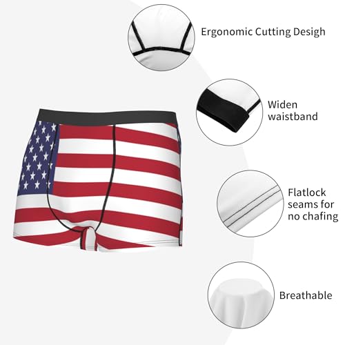CUTEDWARF American flag Men's Boxer Briefs Elastic Waistband Briefs Men's Boxer Briefs3
