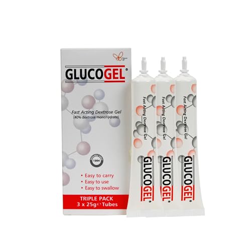 GlucoGel Fast Acting Glucose Energy Gel - Hypostop Gel for Running, Hiking, Cycling, Marathon Liquid Dextrose - Original Unflavoured, 10g per Tube (Pack of 3)