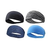 Sweatband for Men Women Elastic Sport Hairbands Head Band Yoga Headbands Headwear Headwrap Sports Workout Hair Accessories for Running, Yoga(Ivory)