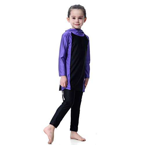 HANYIMIDOO Muslim Islamic Girls Full Cover Long Sleeves Two Pieces Swimsuit4
