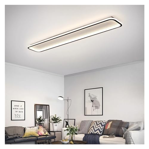 Genérico Luces de la Isla, Lámpara de Techo LED Minimalista Moderna Compatible con Comedor, Cocina, Sala de Estar, Dormitorio, Pasillo, diseño de Tira Larga Negra, lámpara de araña(100x20cm)