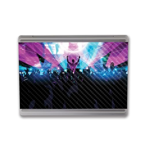 Image of MightySkins Carbon Fiber Skin Compatible with Microsoft Surface Laptop Go 3 (2023) Full Wrap Kit - Dj Festival | Protective, Durable Textured Carbon Fiber Finish | Made in The USA