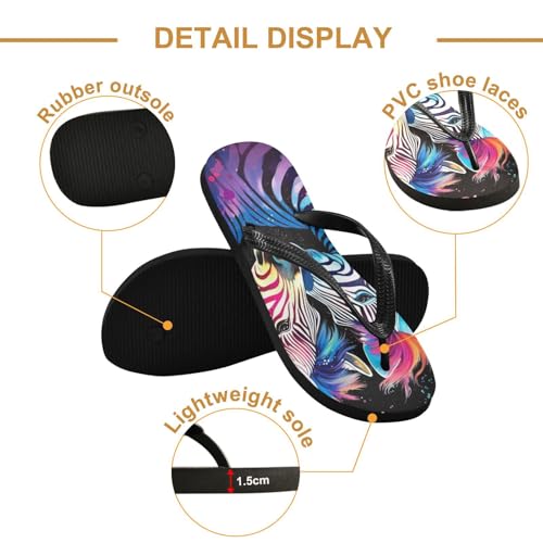 Rainbow Zebra Flip Flop Beach Summer Casual Sandal for Women & Men Shower Shoes 208573132