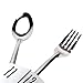 Timelike Kitchen Wall Clock, 3D Removable Modern Creative Cutlery Kitchen Spoon Fork Wall Clock Mirror Wall Decal Wall Sticker Room Home Decoration (Silver+Black)