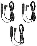 BindMaster 8 Feet Extension Cord/Wire, 3 Prong Grounded, 3 outlets, Angled Flat Plug, Black {3 Pack}