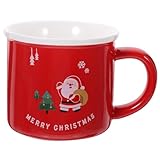 BAZEITFLOW Taza de Cerámica Navideña con Diseño Festivo Capacidad Café Leche Chocolate y Agua para Regalo Casa Oficina o Cafetería