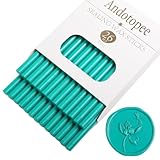 Turquoise Wax Seal Sticks 26pcs, Andotopee Teal Glue Gun Wax Seal Sticks Mini for Wax Seal Stamp, Premium Green Sealing Wax for Envelope Letter Seal Wedding Invation Craft Adhesive, Great Gift Ideas