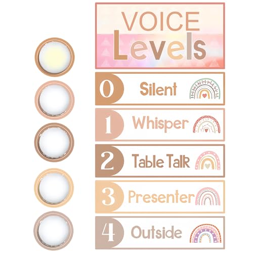Glooglitter 5 Pcs Voice Levels Push Light Back to School Supplies
