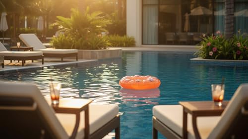 Image of Kids Inflatable Cartoon Swim Ring with Seat - Pink Baby Pool Float (bubble-tube-80)