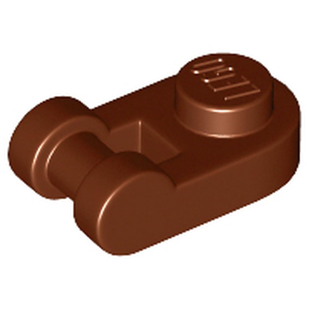 LEGO Plate, Round 1 x 1 with Bar Handle, Part 26047 (Reddish Brown, 10, Bricks)
