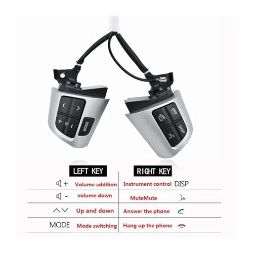 Bouton de commande audio volant pour Toyota Corolla 2010-2013 argenté