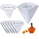 Maple Syrup Filter Set, 12 Pcs Reusable Maple Syrup Kit, Include (1) Heavy Duty Maple Sap Filter (10) Maple Syrup Pre Filters for Maple Syrup Production (1) Nylon Mesh Filter (1) Instruction Card