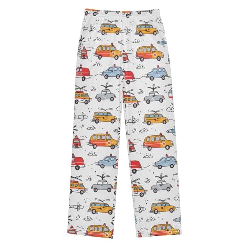 Ambulance Car Pajama Pants Soft Sleep Bottoms Long Pjs S